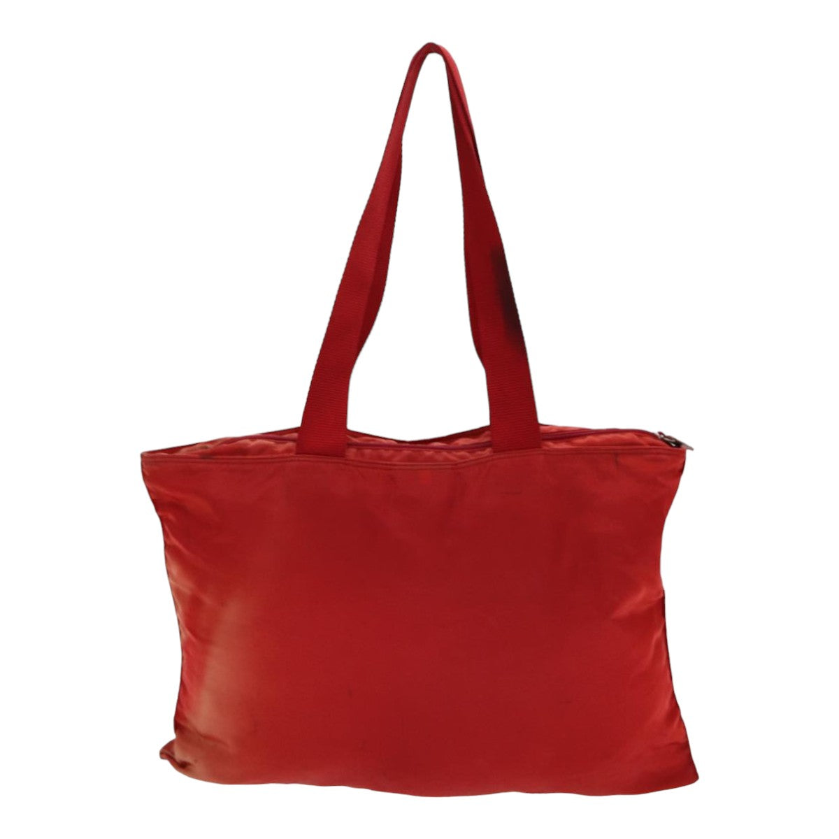 PRADA Tote Bag Nylon Red Silver Auth