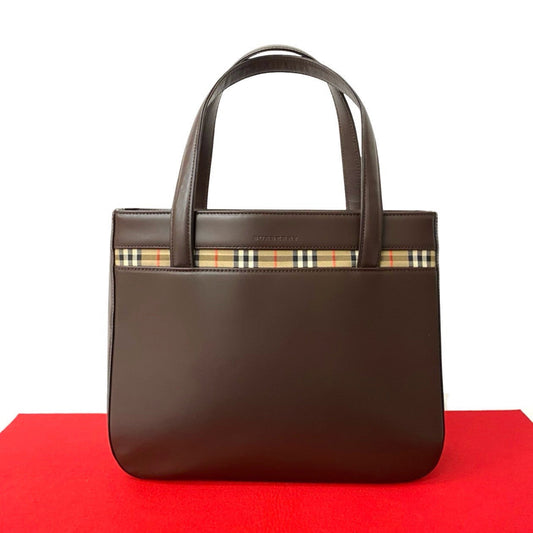 Burberry Handbag Leather Canvas Handbag