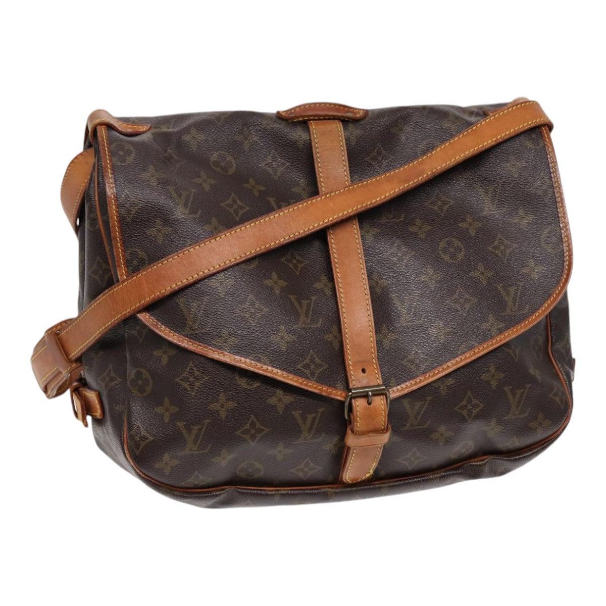 LOUIS VUITTON Monogram Saumur 35 Shoulder Bag LV Auth