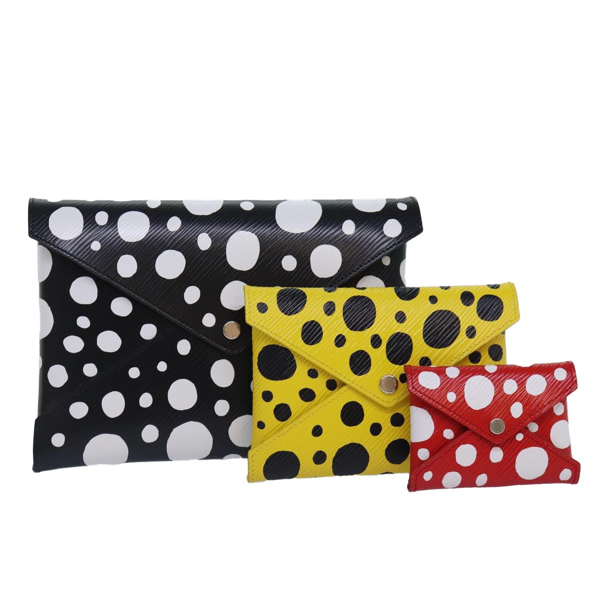 LOUIS VUITTON Epi Yayoi Kma Pochette Kirigami Pouch Black Auth 86284S