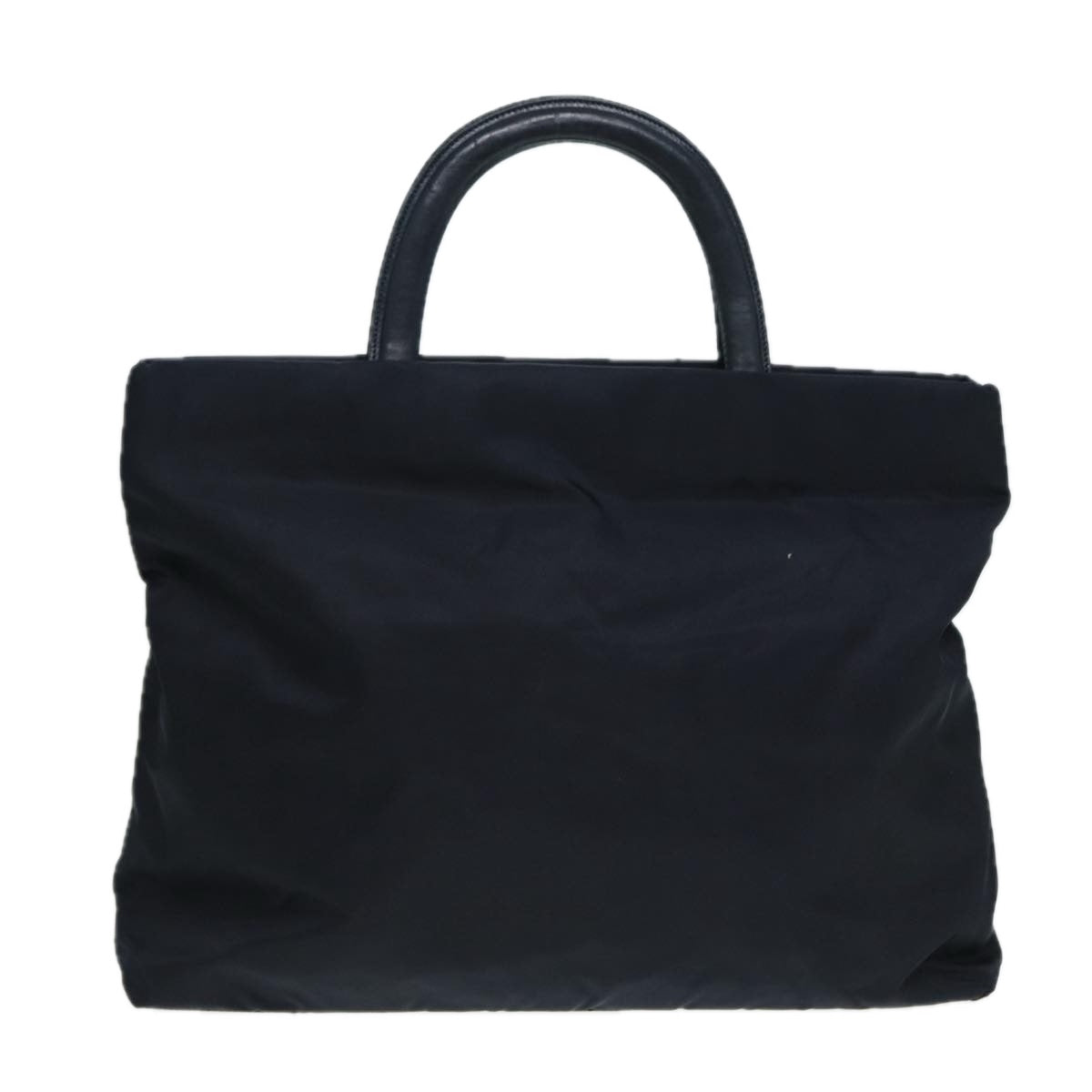 PRADA Hand Bag Nylon Navy Silver Auth