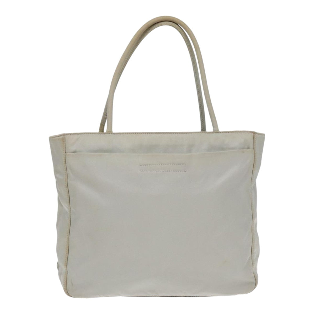 PRADA Hand Bag Nylon Gray Silver Auth