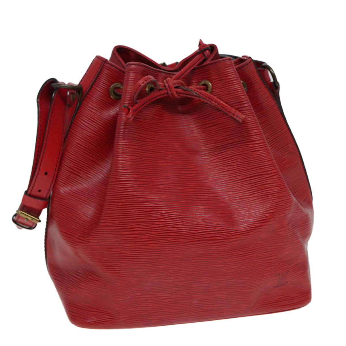 LOUIS VUITTON Epi Petit Noe Shoulder Bag Red LV Auth