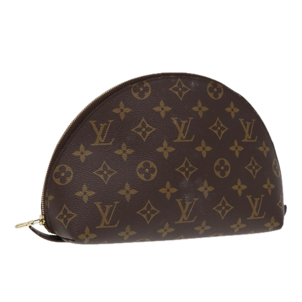 LOUIS VUITTON Monogram Trousse Demi Ronde Cosmetic Pouch LV Auth