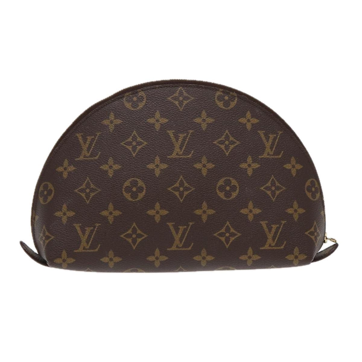 LOUIS VUITTON Monogram Trousse Demi Ronde Cosmetic Pouch LV Auth