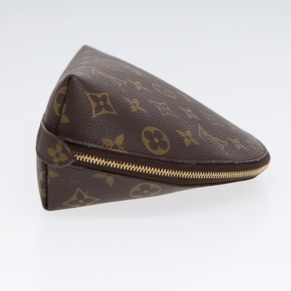 LOUIS VUITTON Monogram Trousse Demi Ronde Cosmetic Pouch LV Auth