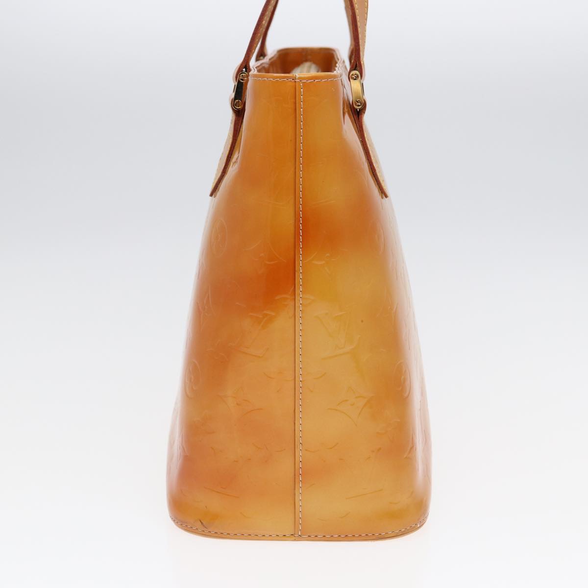 LOUIS VUITTON Monogram Vernis Houston Hand Bag Beige LV Auth