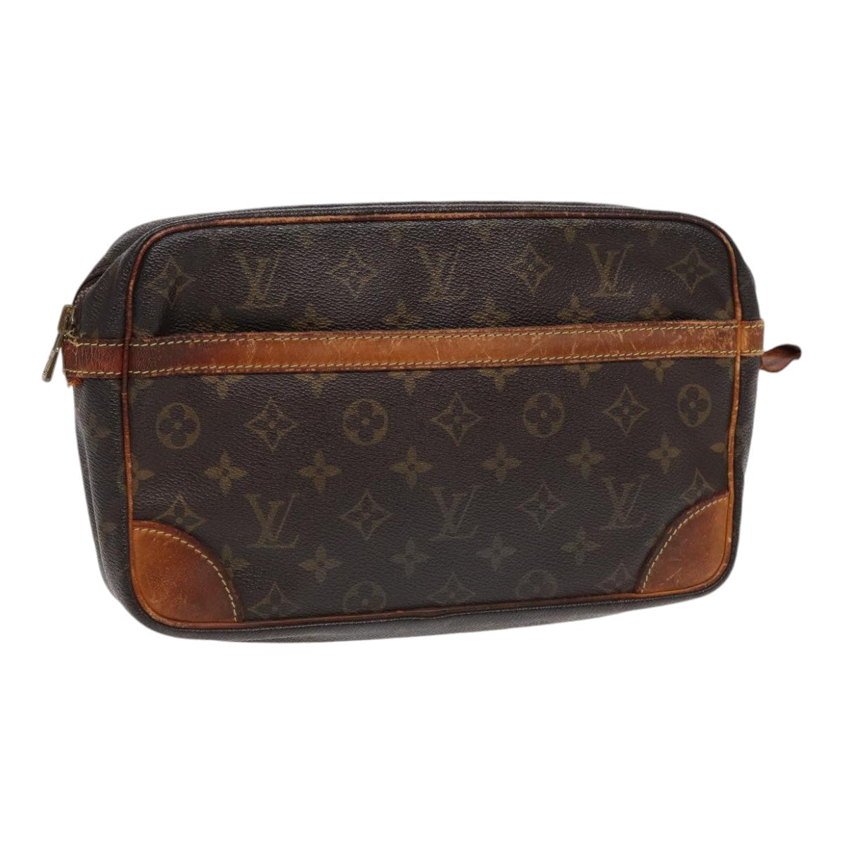 LOUIS VUITTON Monogram Compiegne 28 Clutch Bag LV Auth