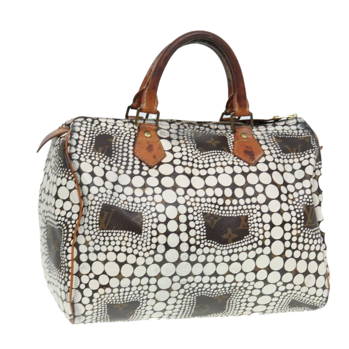 LOUIS VUITTON Monogram Yayoi Kma Hand Bag White Auth