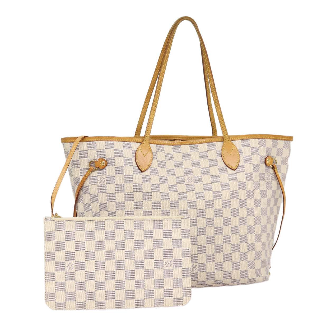 LOUIS VUITTON Damier Azur Neverfull MM Tote Bag LV Auth