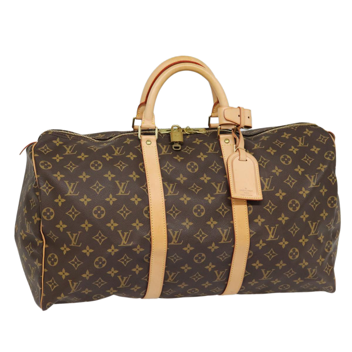 LOUIS VUITTON Monogram Keepall 50 Boston Bag LV Auth