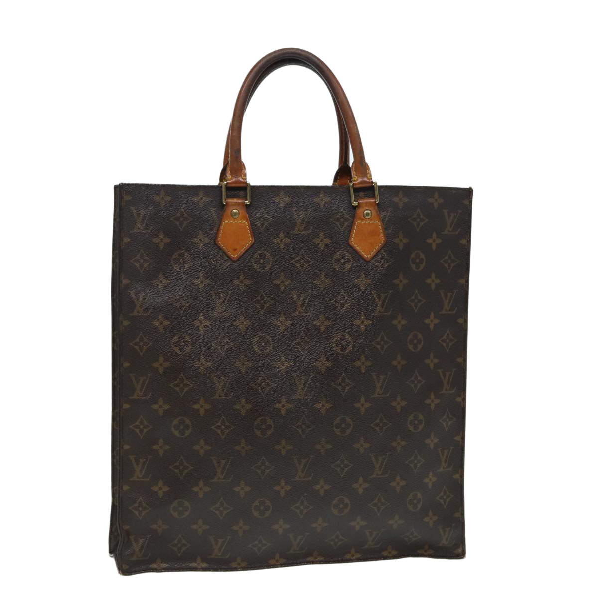 LOUIS VUITTON Monogram Sac Plat Hand Bag LV Auth