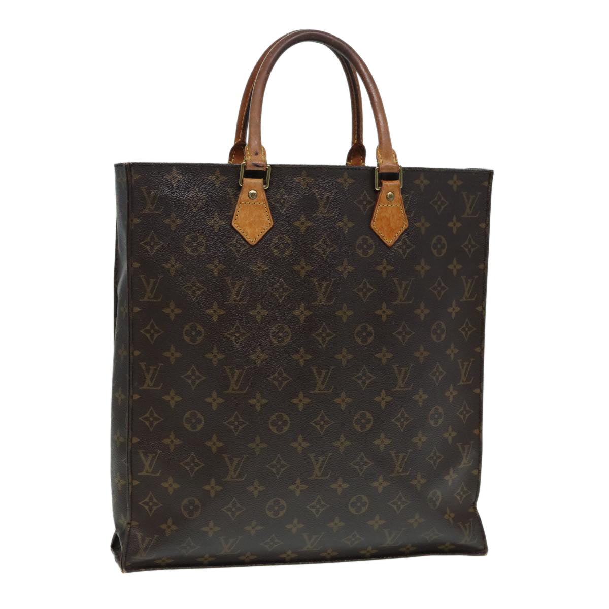 LOUIS VUITTON Monogram Sac Plat Hand Bag LV Auth