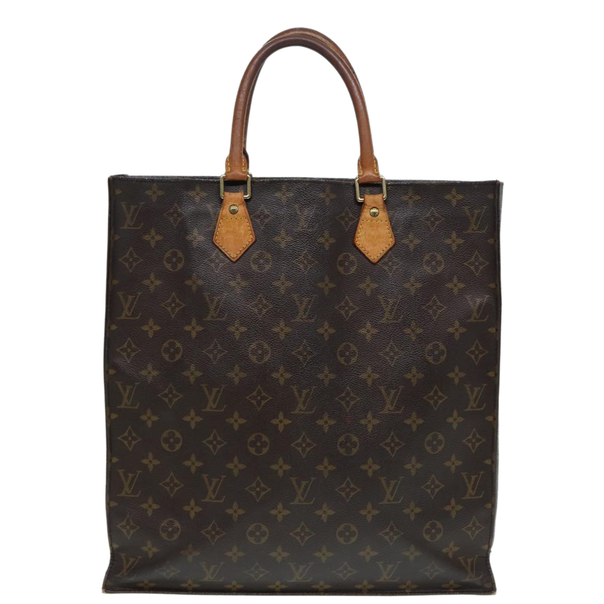 LOUIS VUITTON Monogram Sac Plat Hand Bag LV Auth
