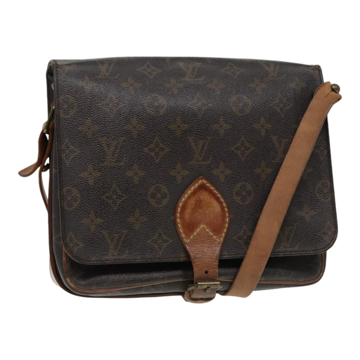 LOUIS VUITTON Monogram Cartouchiere GM Shoulder Bag LV Auth