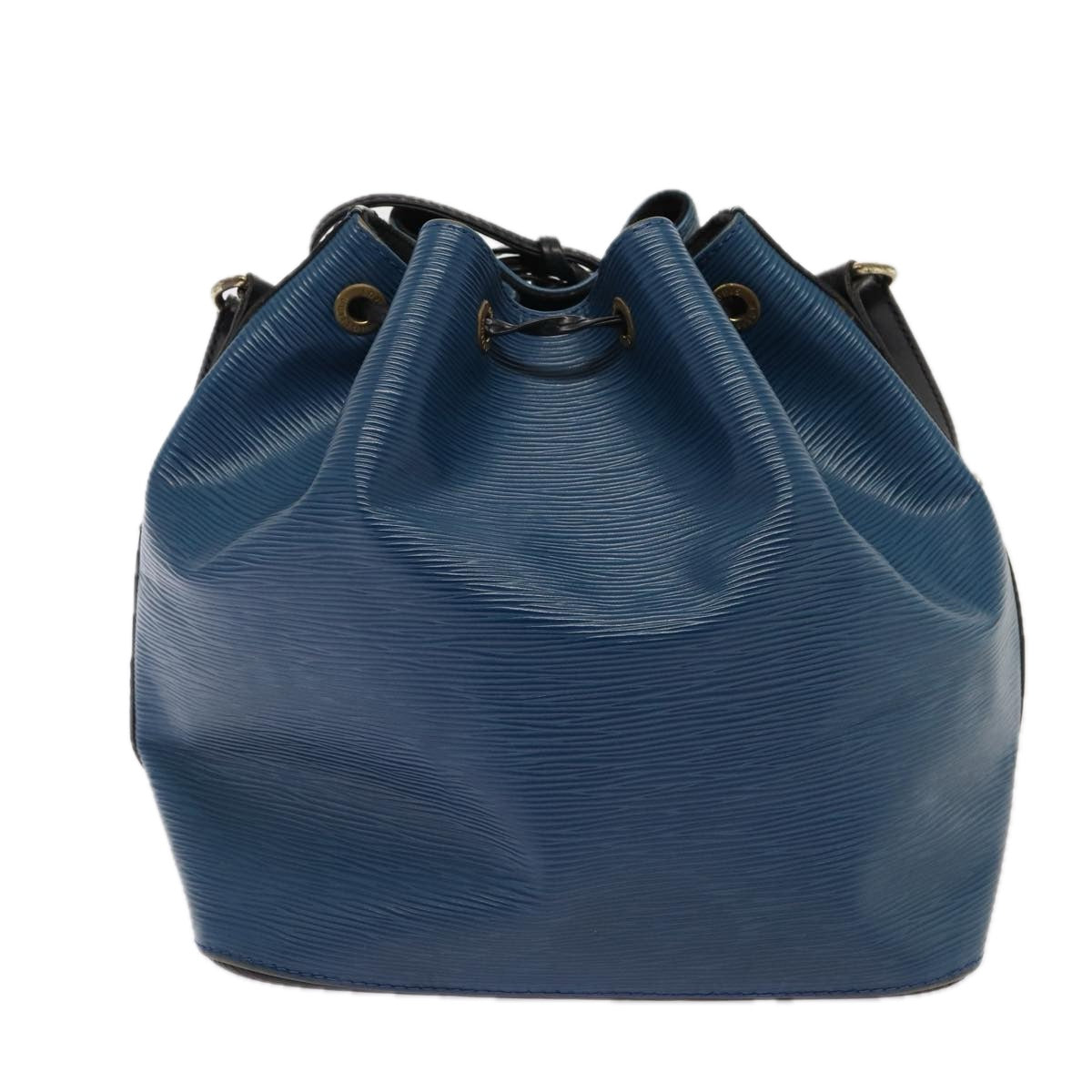 LOUIS VUITTON Epi Petit Noe Shoulder Bag Bicolor Black Blue Auth