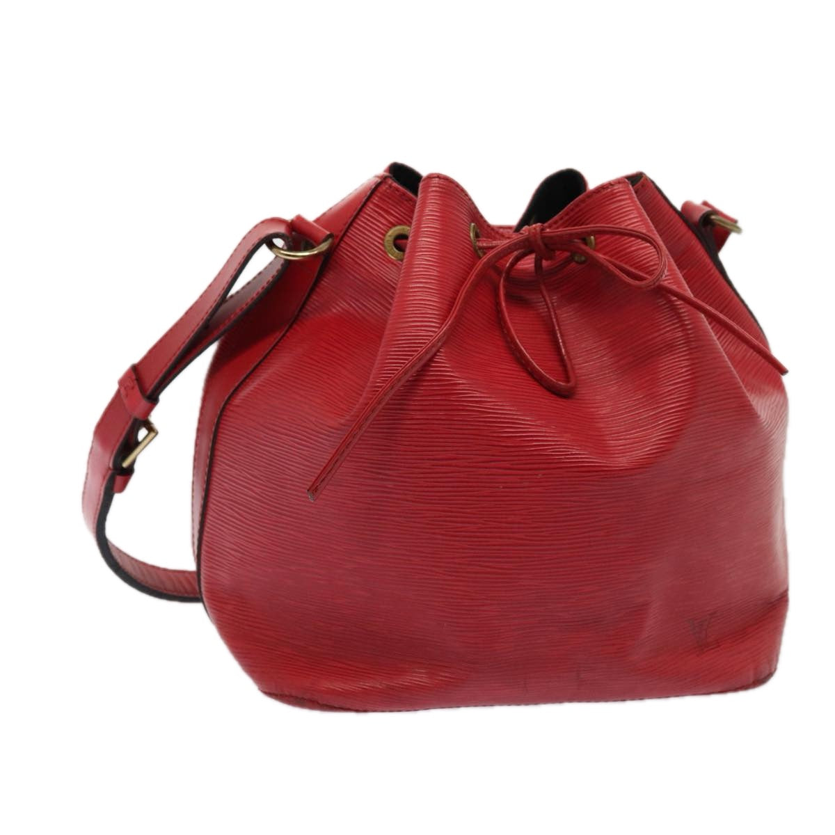 LOUIS VUITTON Epi Petit Noe Shoulder Bag Red LV Auth