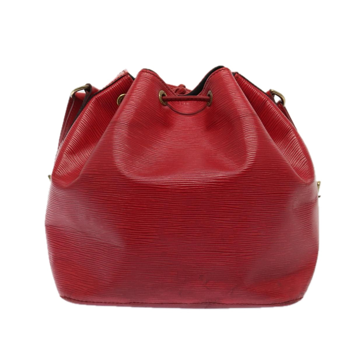 LOUIS VUITTON Epi Petit Noe Shoulder Bag Red LV Auth