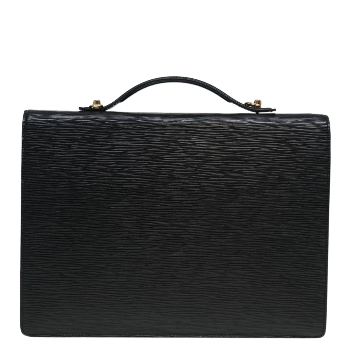 LOUIS VUITTON Epi Porte Documents Bandouliere Black LV Auth Handbag