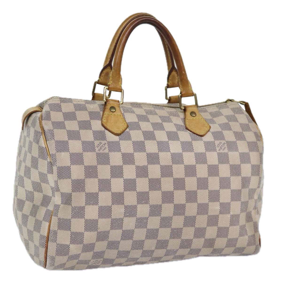 LOUIS VUITTON Damier Azur Hand Bag LV Auth