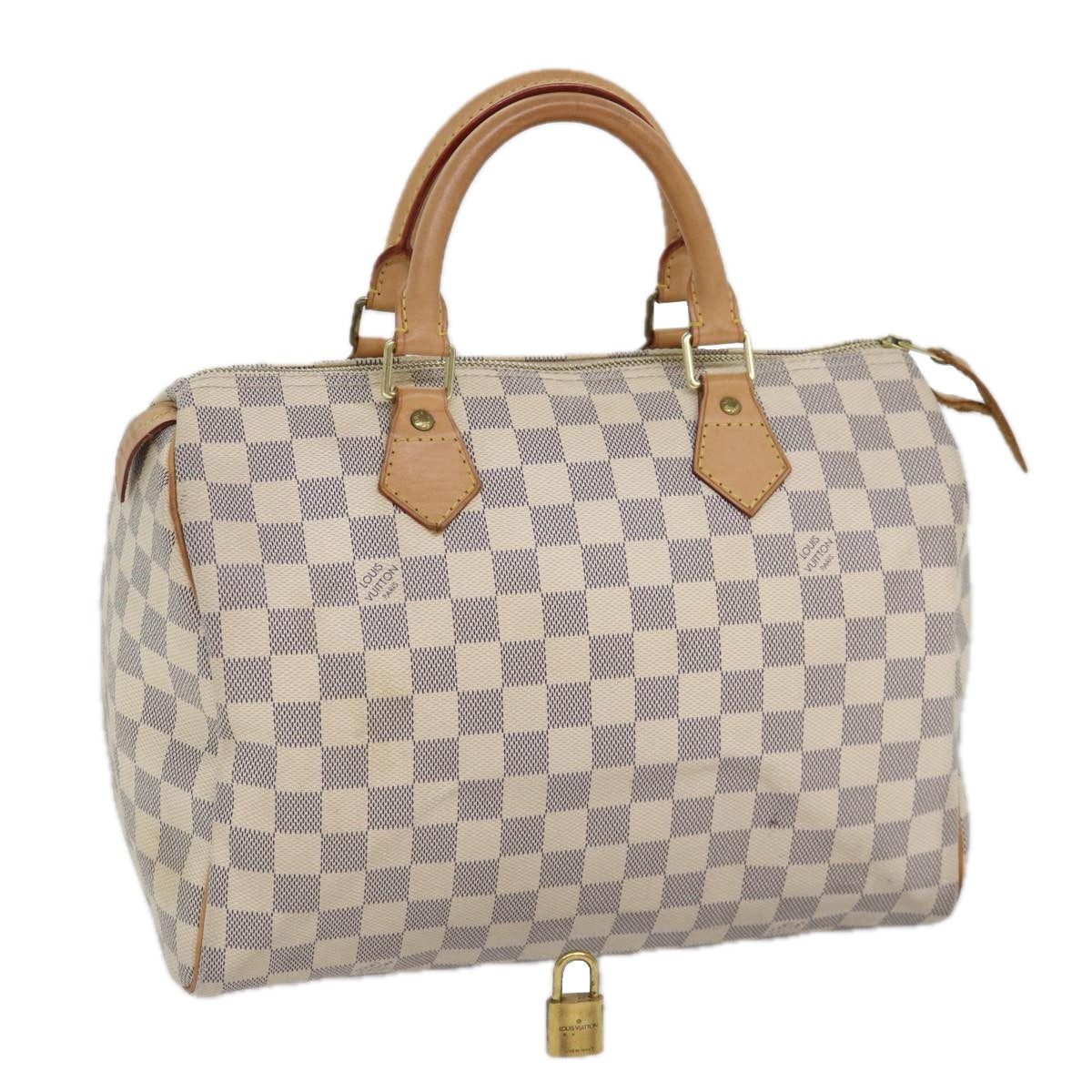 LOUIS VUITTON Damier Azur Hand Bag LV Auth