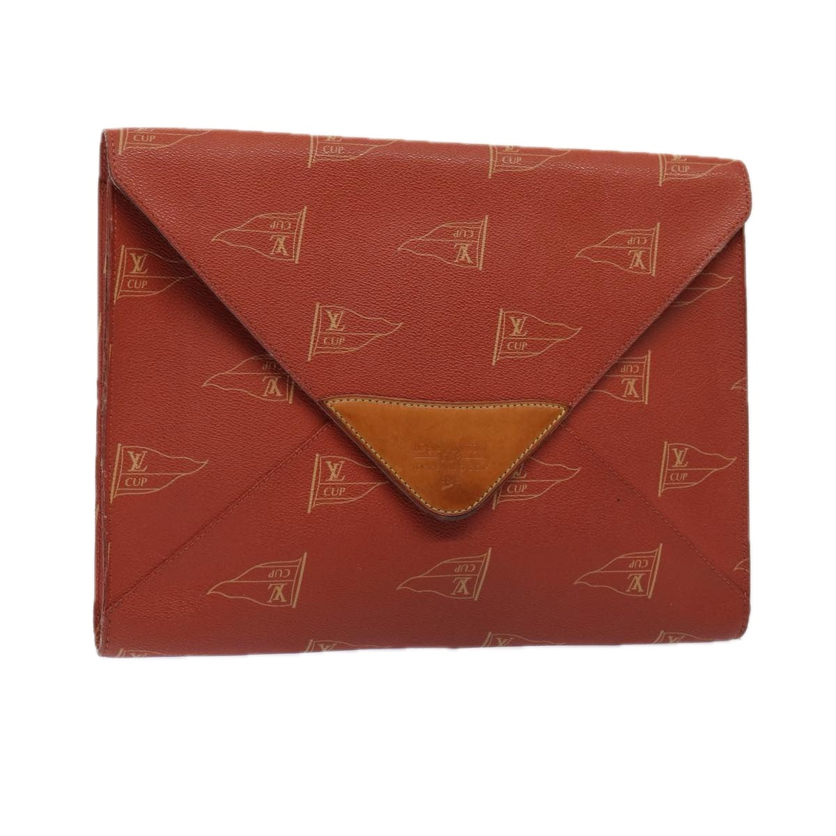 LOUIS VUITTON LV Cup Clutch Bag PVC Leather Orange LV Auth