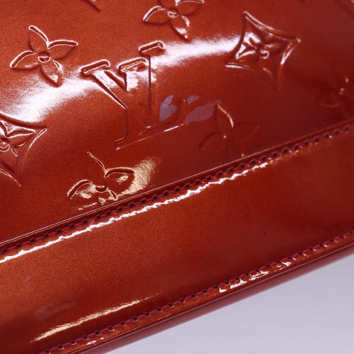 LOUIS VUITTON Monogram Vernis Alma GM Hand Bag Pomme D'amour Auth