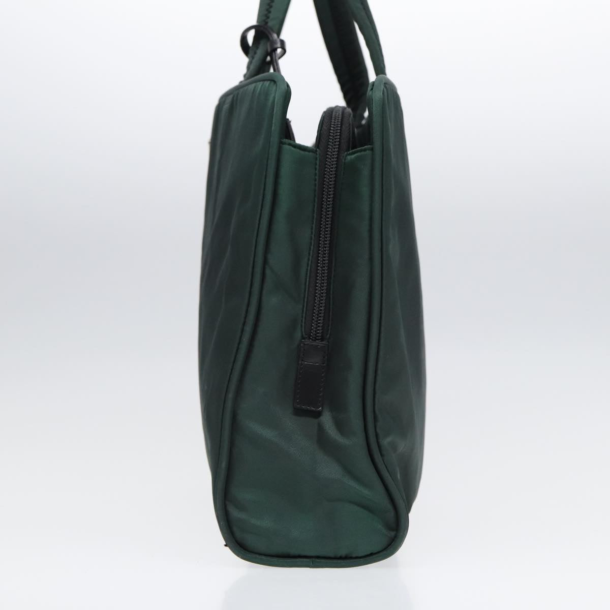 PRADA Hand Bag Nylon Green Silver Auth