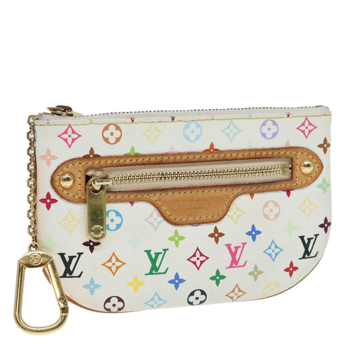 LOUIS VUITTON Monogram Multicolor Pochette MM Pouch White LV Auth