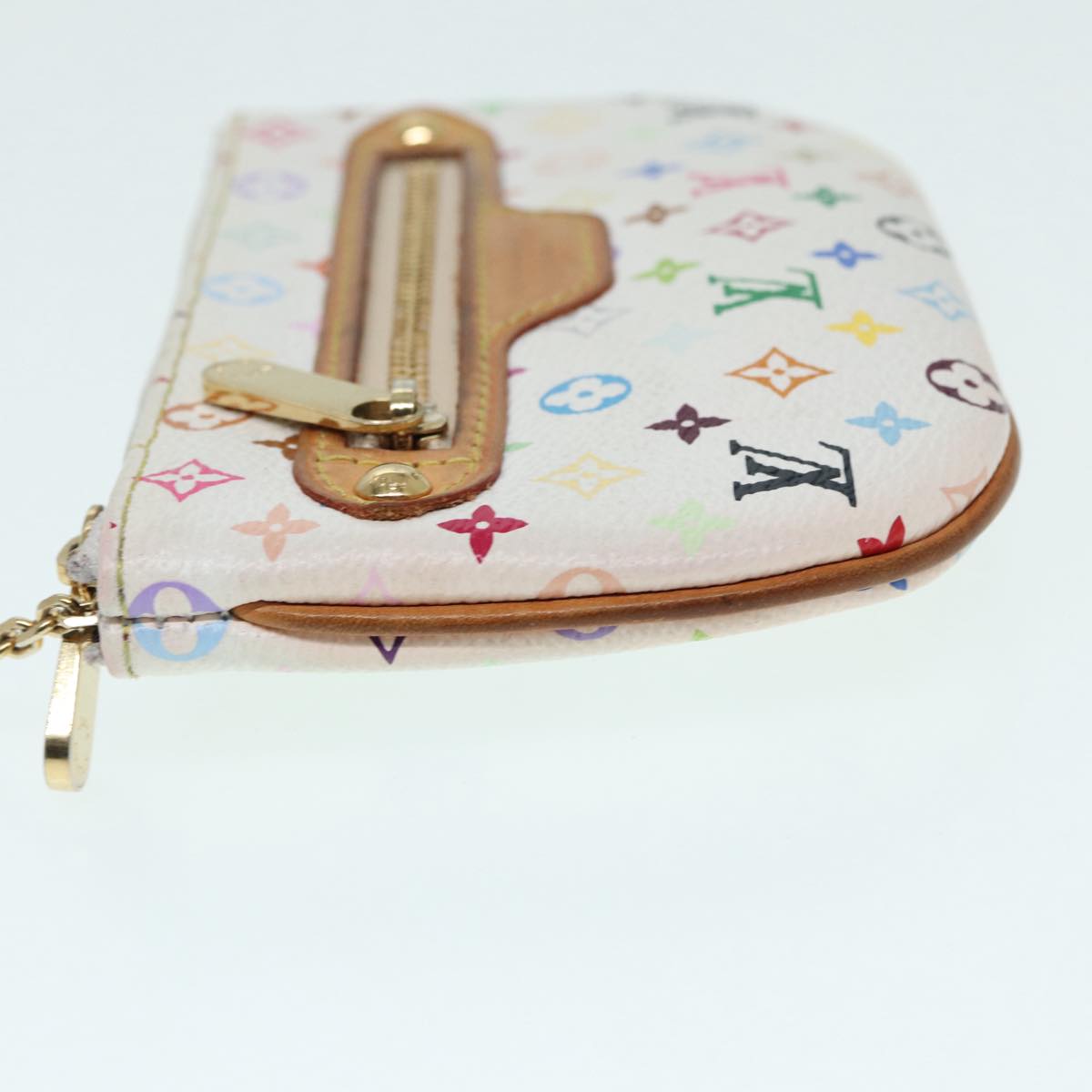 LOUIS VUITTON Monogram Multicolor Pochette MM Pouch White LV Auth