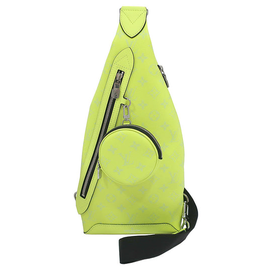 Louis Vuitton Duo Sling Bag Taigaama M30945/ Monogram Canvas Tiger Leather Fluorescent Yellow Silver Preservation Bag Box
