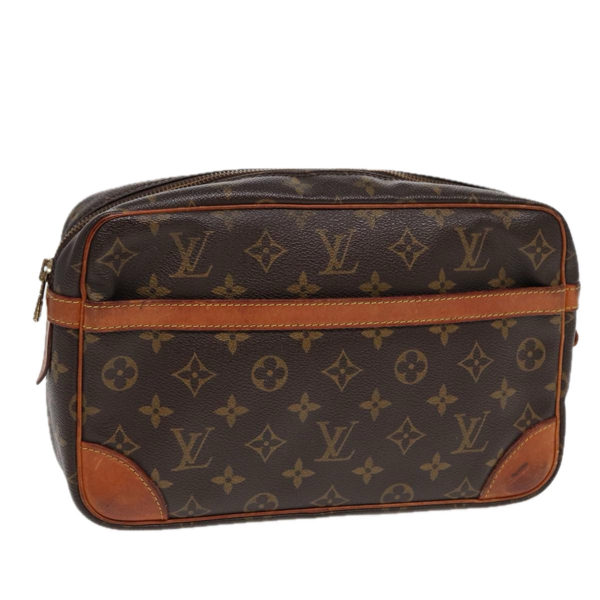 LOUIS VUITTON Monogram Compiegne 28 Clutch Bag LV Auth