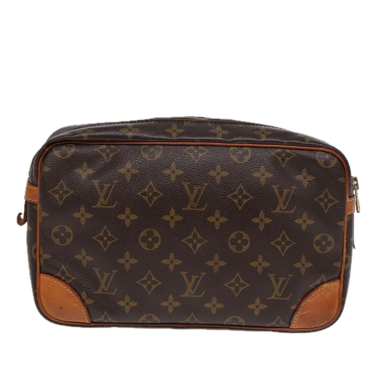 LOUIS VUITTON Monogram Compiegne 28 Clutch Bag LV Auth
