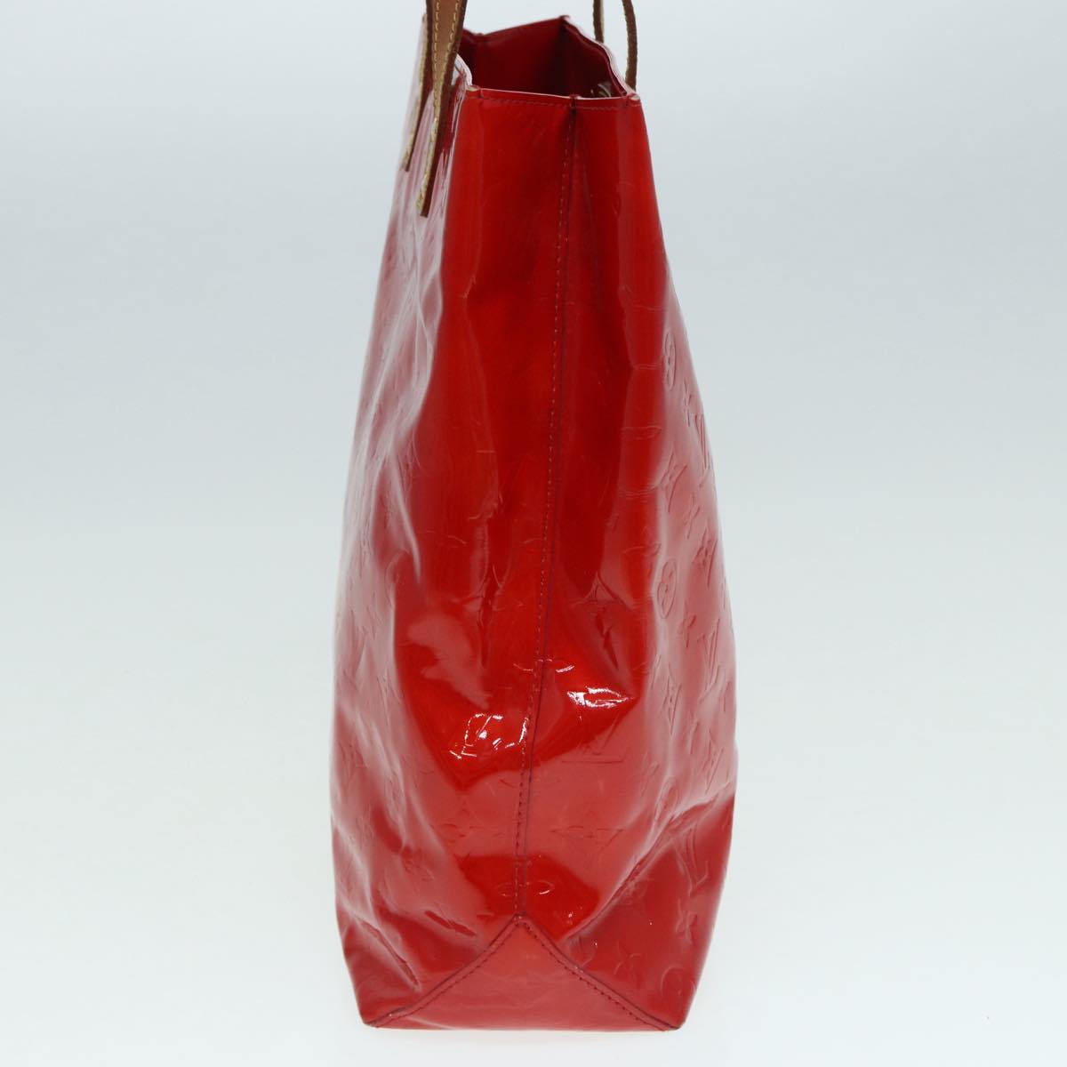 LOUIS VUITTON Monogram Vernis Reade MM Hand Bag Red Rouge LV Auth