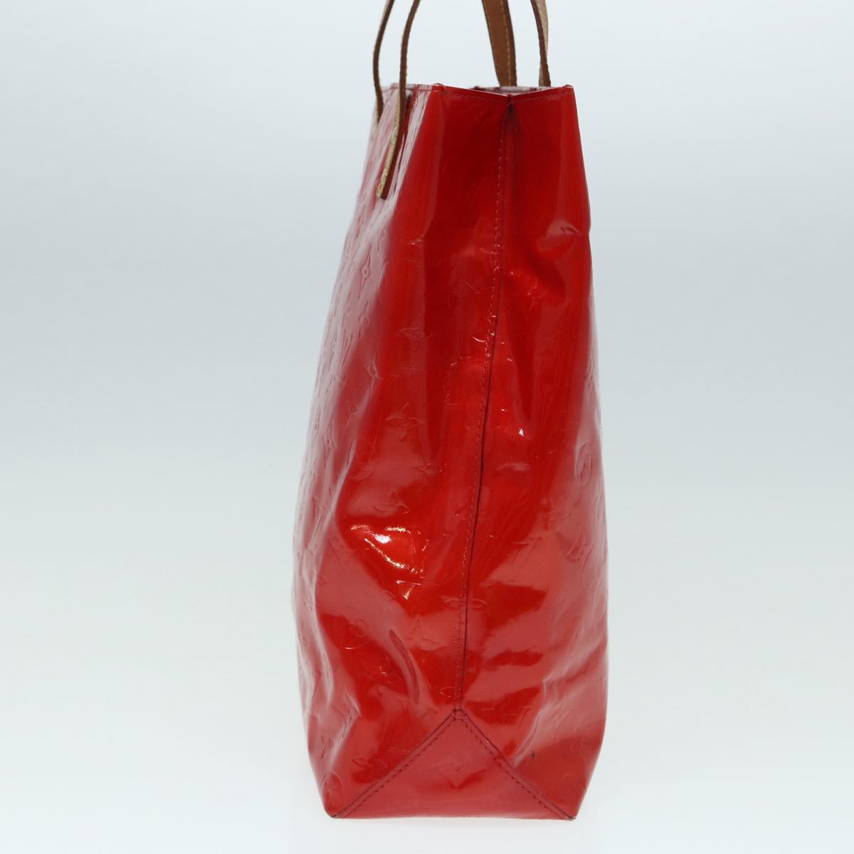 LOUIS VUITTON Monogram Vernis Reade MM Hand Bag Red Rouge LV Auth