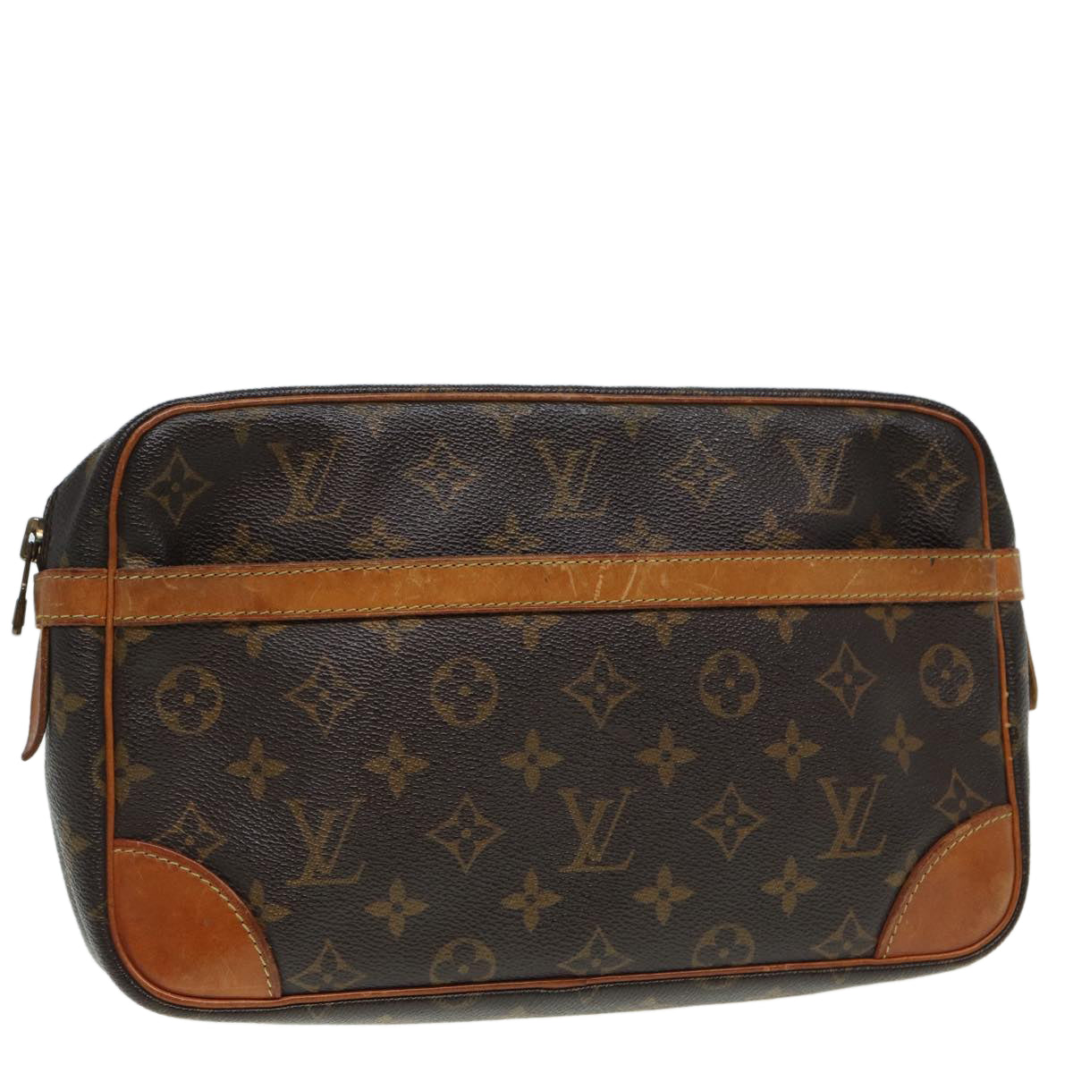 LOUIS VUITTON Monogram Compiegne 28 Clutch Bag LV Auth