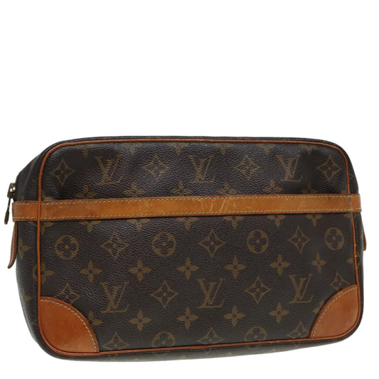 LOUIS VUITTON Monogram Compiegne 28 Clutch Bag LV Auth