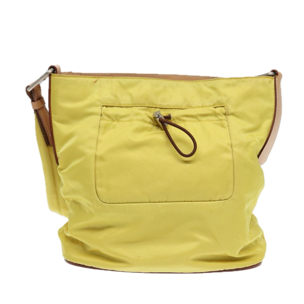 PRADA Shoulder Bag Nylon Yellow Auth