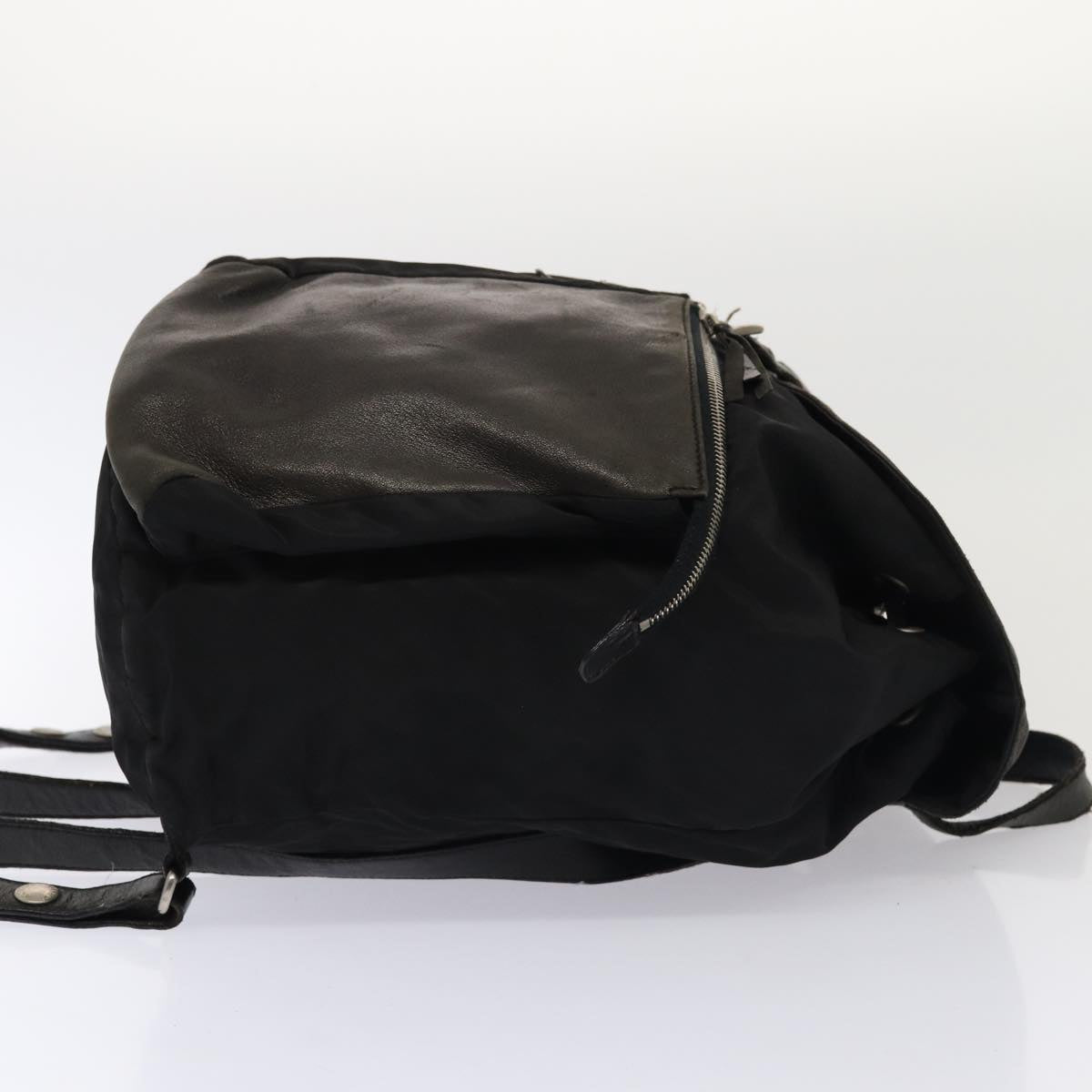 PRADA Backpack Nylon Leather Black Auth