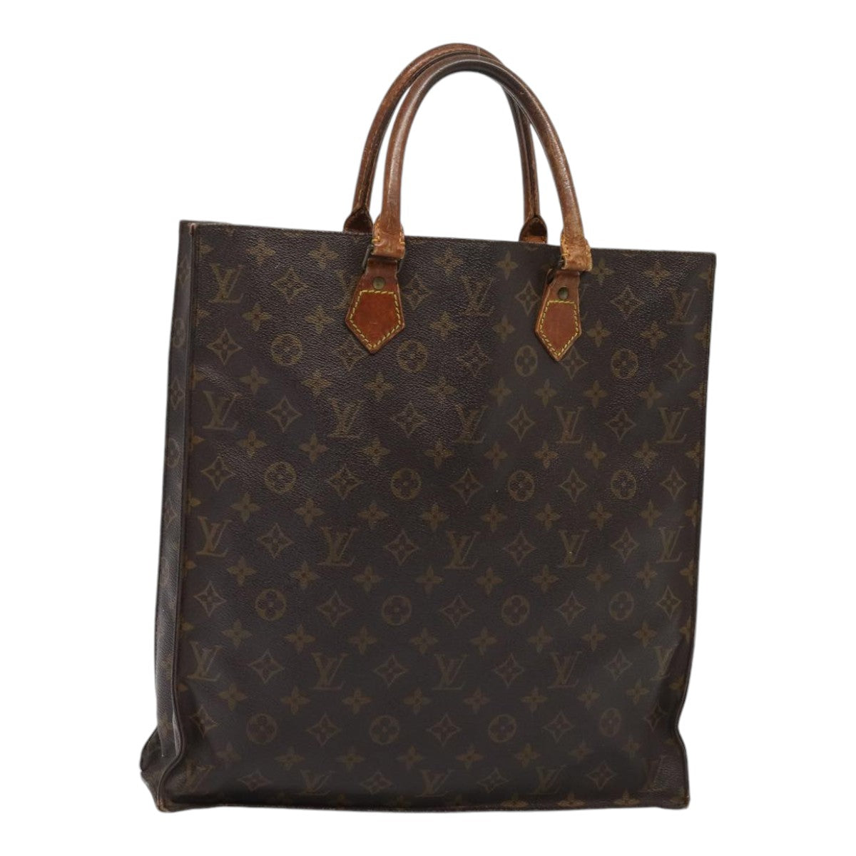 LOUIS VUITTON Monogram Sac Plat Hand Bag LV Auth