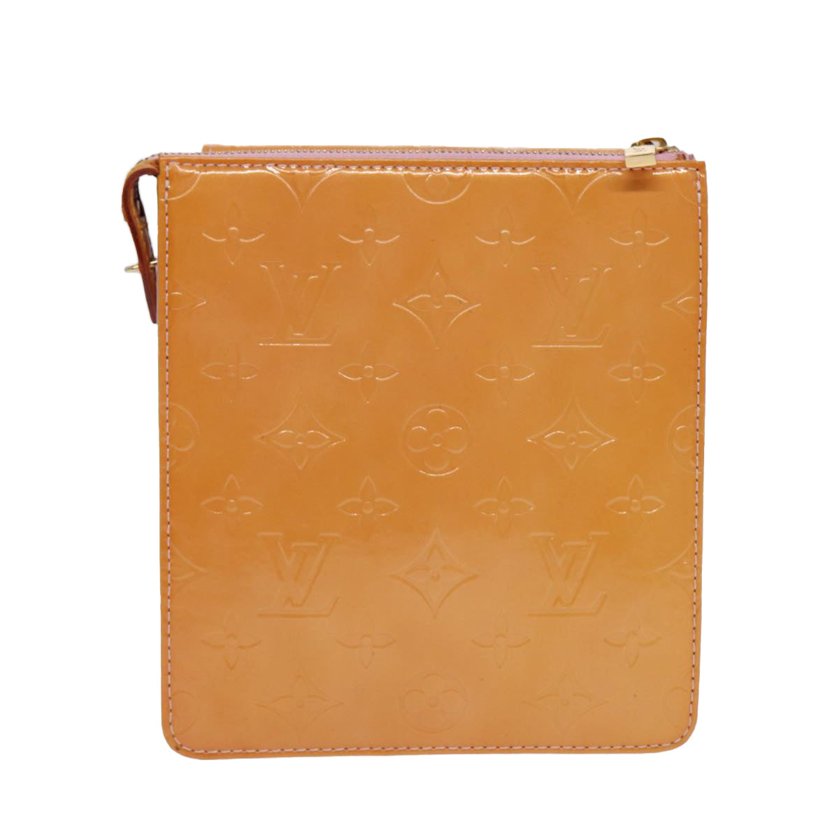 LOUIS VUITTON Monogram Vernis Motto Pouch Marshmallow Pink LV Auth