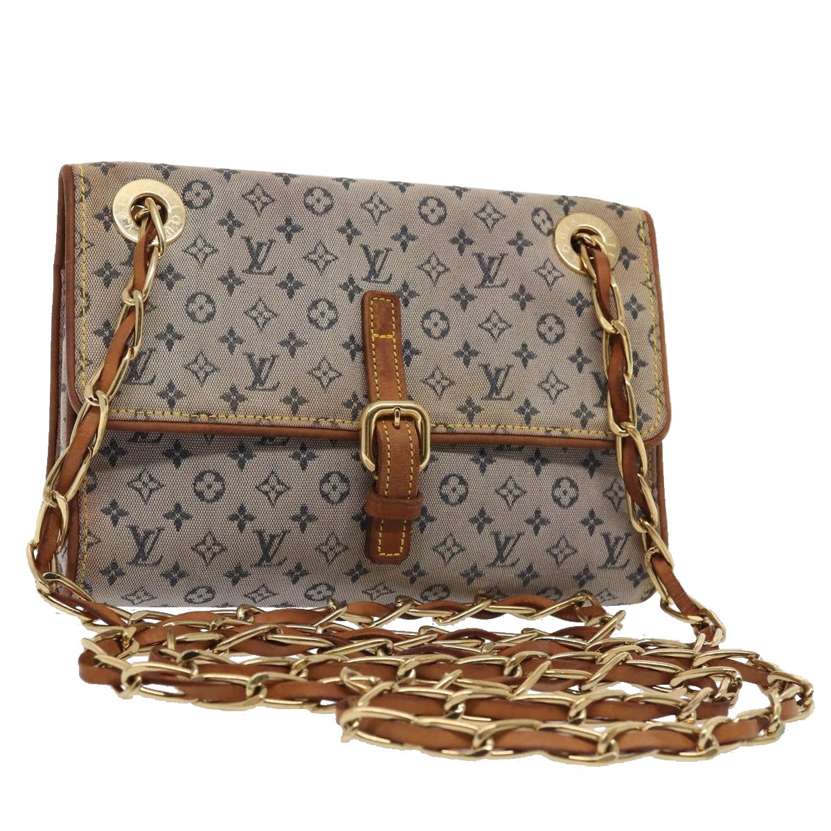 LOUIS VUITTON Monogram Mini Camille Chain Shoulder Bag Blue LV Auth