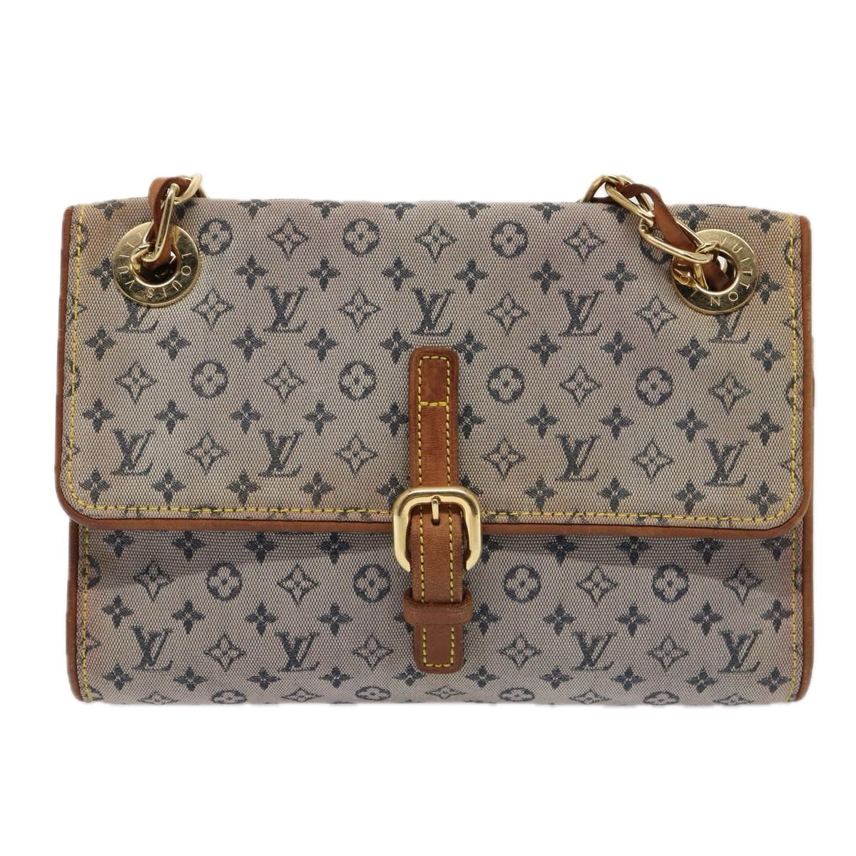 LOUIS VUITTON Monogram Mini Camille Chain Shoulder Bag Blue LV Auth