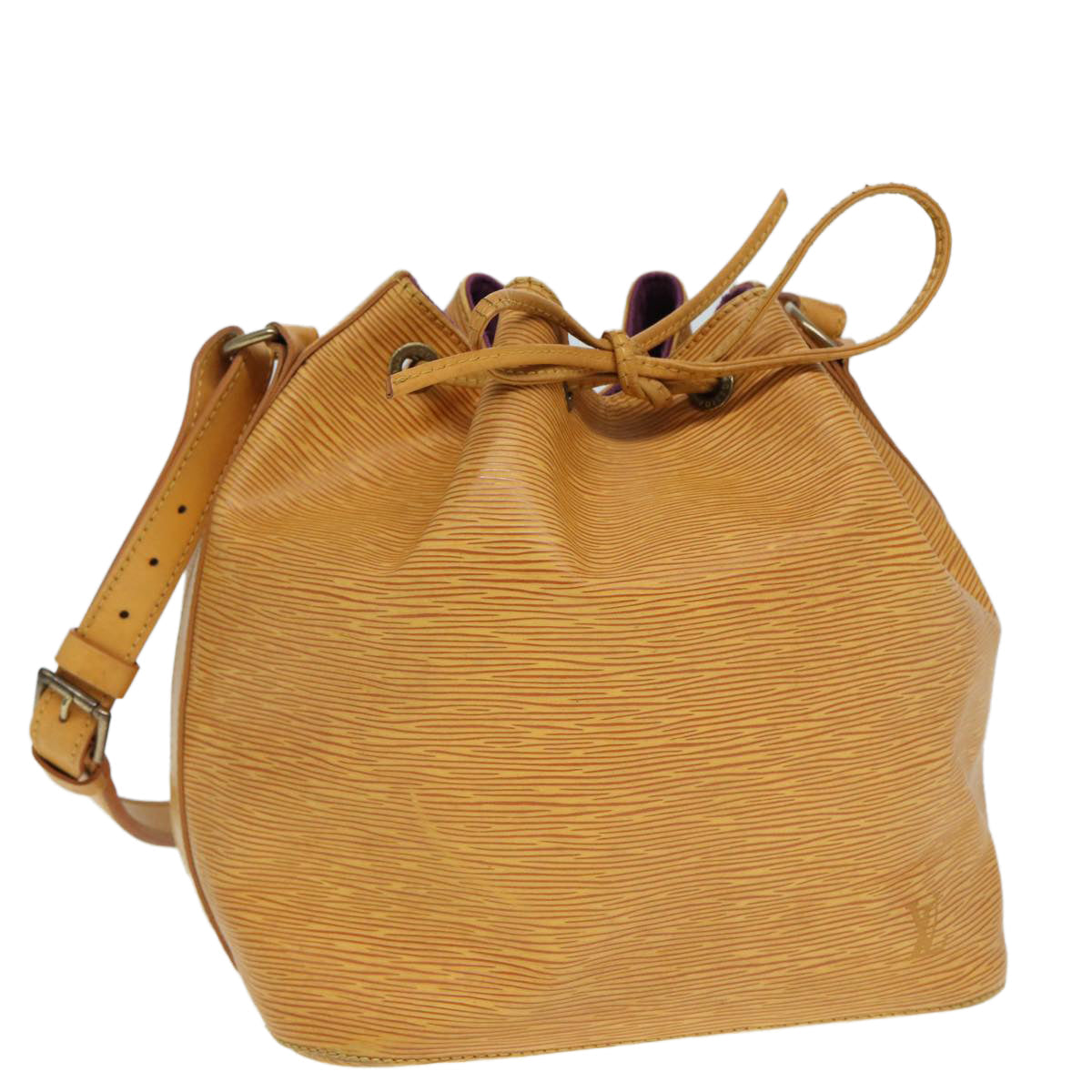 LOUIS VUITTON Epi Petit Noe Shoulder Bag Yellow LV Auth