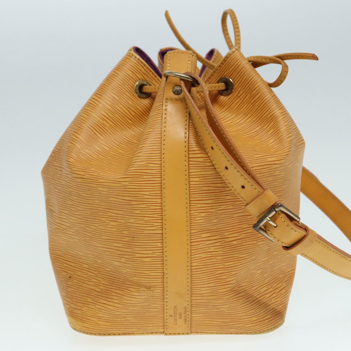 LOUIS VUITTON Epi Petit Noe Shoulder Bag Yellow LV Auth