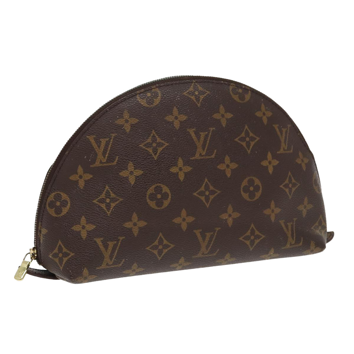 LOUIS VUITTON Monogram Trousse Demi Ronde Cosmetic Pouch LV Auth