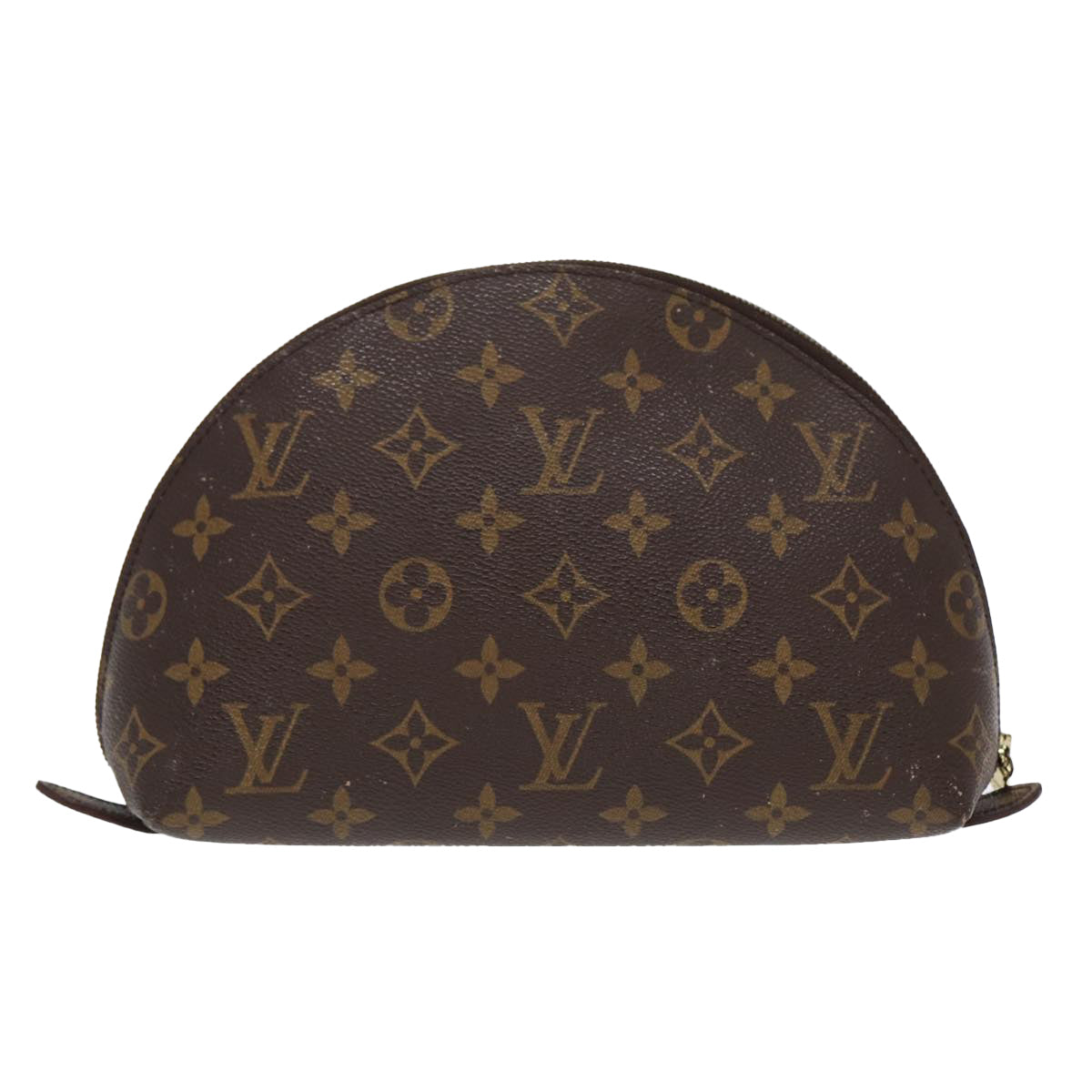 LOUIS VUITTON Monogram Trousse Demi Ronde Cosmetic Pouch LV Auth