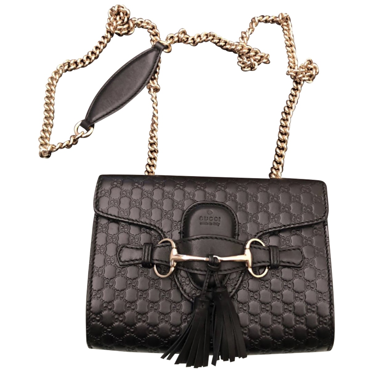 Gucci emily black leather handbag
