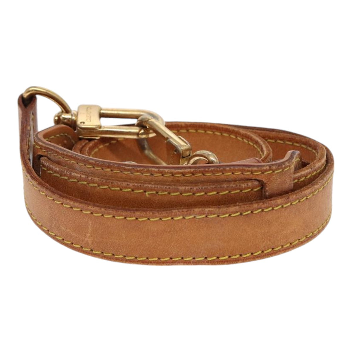 LOUIS VUITTON Adjustable Shoulder Strap Leather 32.7"-39.8" Beige Auth