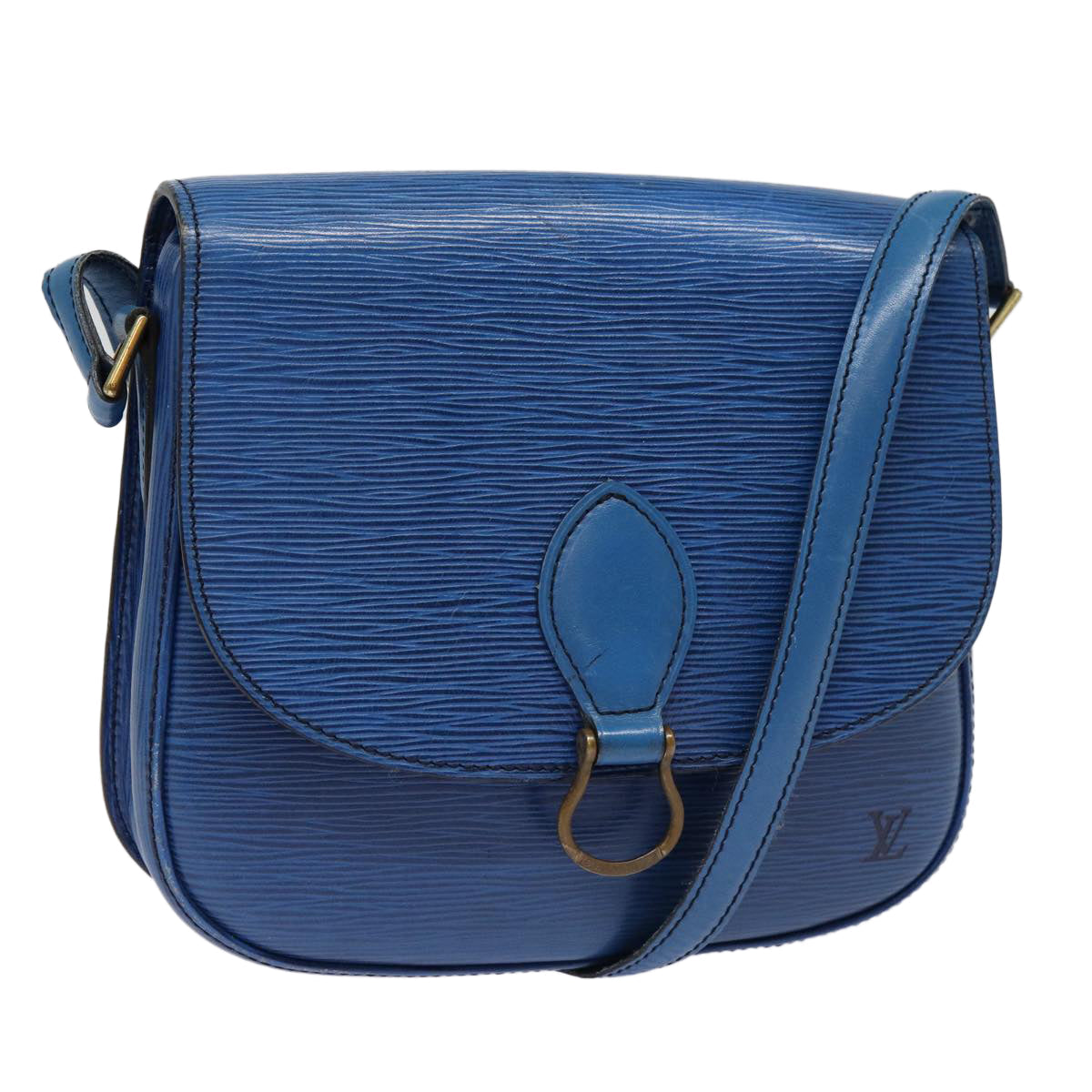 LOUIS VUITTON Epi Saint Cloud GM Shoulder Bag Toledo Blue LV Auth